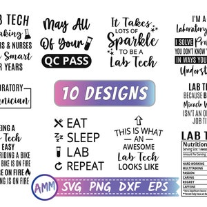 Lab Tech Svg Lab Tech Bundle Svg 10 Designs Laboratory - Etsy