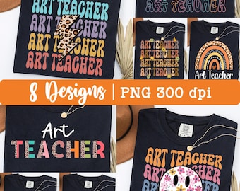Art Teacher png, Art Teacher Design, Funny Art Teacher png, Bundle, Art Teacher shirt png, Retro, Leopard, Sublimation Design.