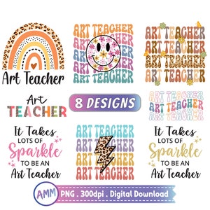 Art Teacher png, Art Teacher Design, Funny Art Teacher png, Bundle, Art Teacher shirt png, Retro, Leopard, Sublimation Design.