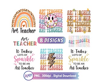 Art Teacher png, Art Teacher Design, Funny Art Teacher png, Bundle, Art Teacher shirt png, Retro, Leopard, Sublimation Design.