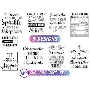 Chiropractor svg, Chiropractor Bundle SVG, 9 Chiropractor Shirt Design svg, Chiropractor humor svg, Appreciation svg, Eps, Dxf, Png
