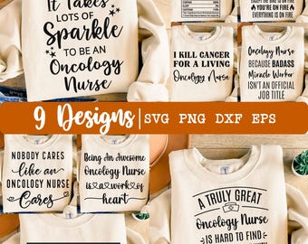 Oncology Nurse svg, Bundle svg, Cancer Nurse svg, Oncology Nurse Shirt svg, 9 Designs, Oncology Nurse png, Appreciation svg, Eps, Dxf, Png