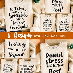 Testkoordinator SVG, Testgrupp svg, Testdag svg, Bundle svg, 8 Testkoordinator svg, Lärare svg, Eps, Dxf, Png