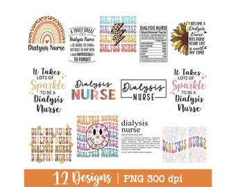 Dialysis Nurse png, Bundle, Nephrology Nurse, Dialysis png, Retro, Shirt png, Rainbow, , Dialysis Nurse png Sublimation Design.
