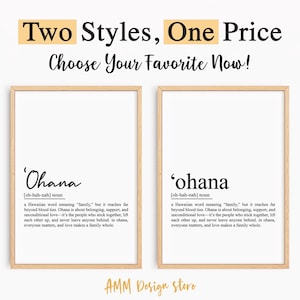 Hawaii &#39;Ohana Definition Print, Family Definition Digital, Ohana means family, Ohana Poster, Ohana Gift, Hawaiian Wall Decor