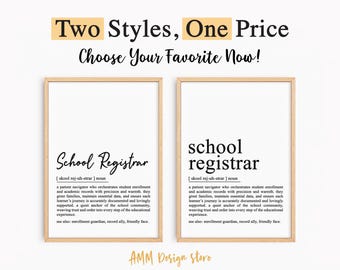 Definitieprint van de schoolgriffier, cadeau van de schoolgriffier, kunst aan de muur schoolgriffier, inrichting van het kantoor van de griffier, pdf, jpeg, png.