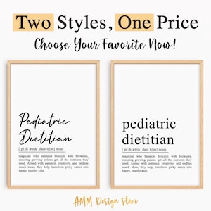 Pediatric Dietitian definition print, Pediatric Dietitian wall art, Pediatric Dietitian gift, Minimalist poster, pdf, JPEG, Png.