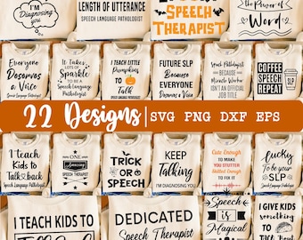 SLP svg  Bundle, Speech Therapist Bundle svg, speech pathologist collection pack, 22 SLP designs, Bundle SLP svg, Png, Dxf, Eps