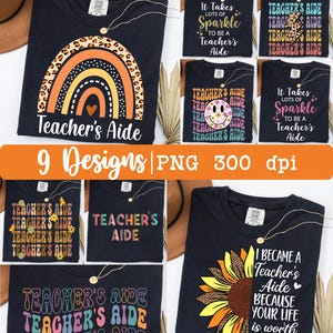 Teacher's Aide png, bundel, Teacher Aide png, Classroom Aide shirt png, Sparkle, Retro, Leopard, Sublimation Design.