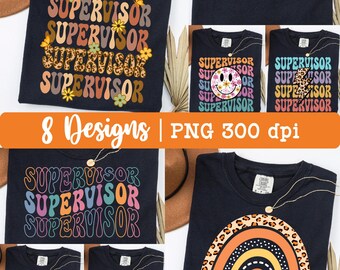 Supervisor png, supervisor sublimatie png-ontwerp, bundel, regenboog, glitter, retro, luipaard, appreciatiedag, sublimatieontwerp.