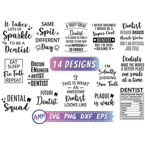 Dentist svg, Dentist Bundle svg, Bundle svg, 14 Designs, Tooth svg, Dental svg, Dental Hygienist svg, Dentist Shirt svg, Eps, Dxf, Png