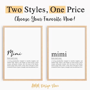 Mimi Definition Print, Mimi gift, Gift for Mimi, Grandma gift, Gifts for Grandma, Mimi birthday, Mimi Wall Decor, Printable, pdf, JPEG, Png.
