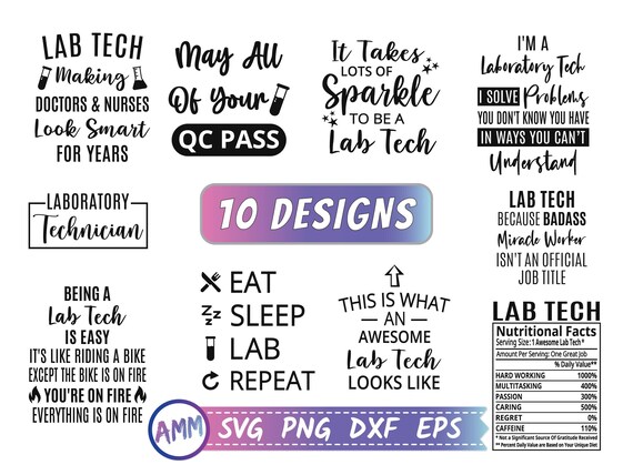 Lab Tech Svg Lab Tech Bundle Svg 10 Designs Laboratory - Etsy