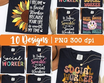 Social worker png, social worker bundle png, social worker digital download, Retro Social worker png, 10 Designs, Digital download.