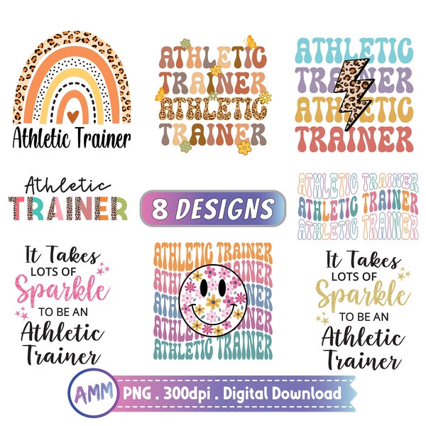 Athletic Trainer png, AT png, athletic trainer gift, Athletic Trainer shirt png, Retro, Leopard, Athletic Trainer png Sublimation Design.