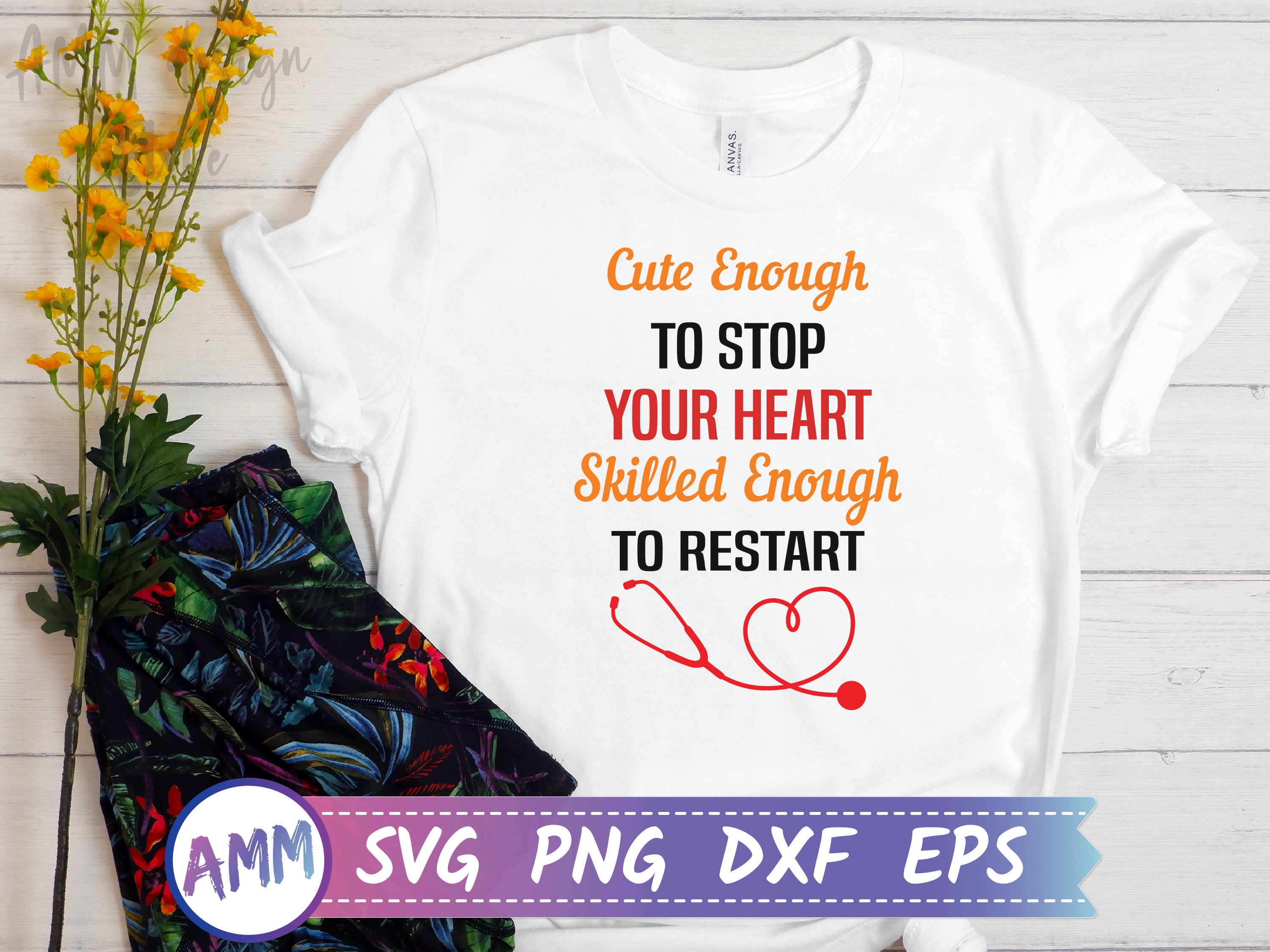 Cute enough to stop your heart skilled enough to Restart SVG | Etsy