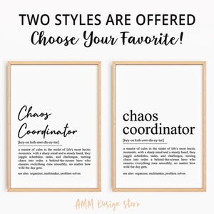 Chaos Coordinator definition print, Chaos Coordinator gifts, Office gifts, Office Manager Gift | Boss Gift, Wall art, pdf, JPEG, Png.