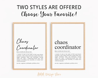 Chaos Coordinator definition print, Chaos Coordinator gifts, Office gifts, Office Manager Gift | Boss Gift, Wall art, pdf, JPEG, Png.