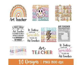Art Teacher png, Art Teacher Design, Funny Art Teacher png, Bundle, Art Teacher shirt png, Sparkle, Retro, Leopard, Sublimation Design.