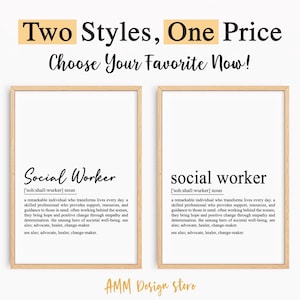 Social Worker definition print, Social Worker gift, Social Worker wall art, Social Worker Appreciation PDF, JPEG, PNG.