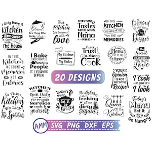 Kitchen Bundle SVG, Funny kitchen svg, 20 Design, Kitchen Quotes svg, Kitchen Sign svg, Cooking SVG, Kitchen Decoration svg, Png, Dxf, Eps