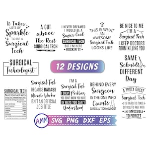 Tecnologia chirurgica in formato SVG, Pacchetto in formato SVG, Tecnologo chirurgico in formato SVG, Tecnologia chirurgica 12 disegni, Assistente chirurgo in formato SVG, Apprezzamento in formato SVG, Eps, Dxf, Png