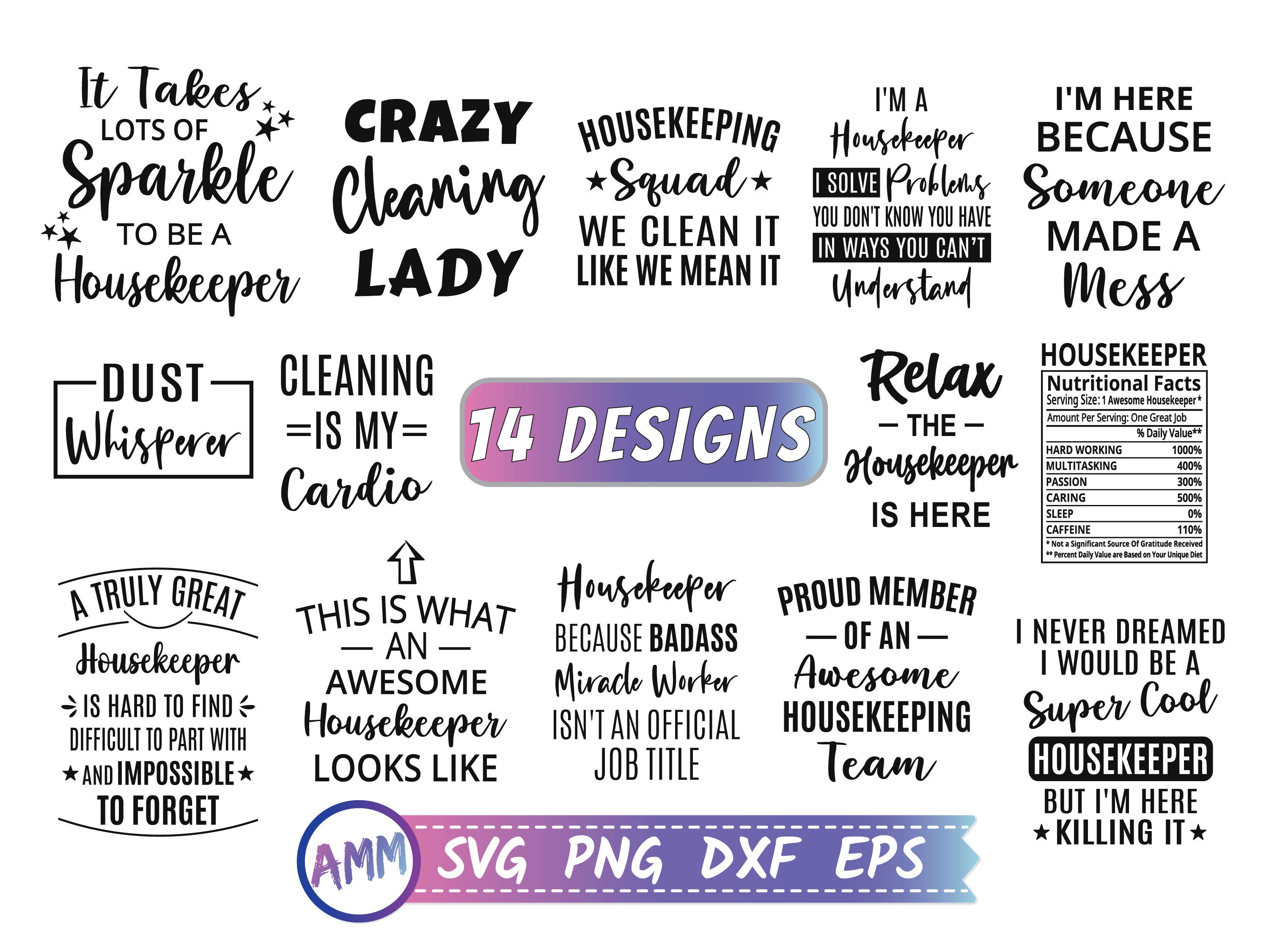 Housekeeper SVG Bundle Svg Housekeeping Svg Cleaning Staff Etsy
