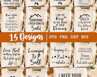 Real estate agent Bundle Svg, Real estate professional Bundle svg, Real Estate broker bundle svg, 15 designs, svg, Png, Dxf, Eps