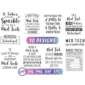 Med Tech SVG, Med Tech Bundle svg, 10 Designs, Medical Technologist svg, Med Tech png, Medtech svg, Appreciation svg, Eps, Dxf, Png