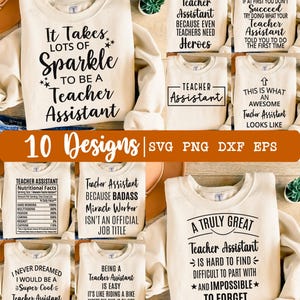 Teacher Assistant SVG, Teacher Assistant bundle SVG, Teaching Assistant svg, Teaching svg, Teacher aid svg, Appreciation svg, Eps, Dxf, Png image 1
