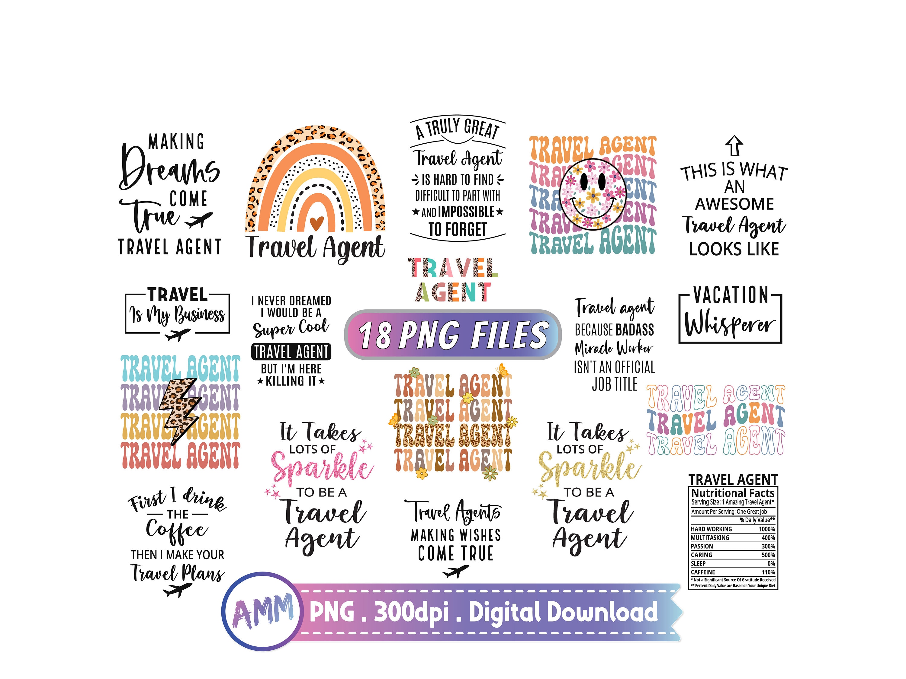 Travel Agent png, Travel Agent shirt png, Bundle, Travel Advisor png, Travel Agent Retro, Sparkle, Retro, Leopard, Sublimation Design.