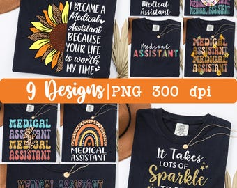 PNG de asistente médico, diseño PNG de asistente médico, paquete, diseño de sublimación de asistente médico, diseños para camisetas, día del asistente médico, descarga instantánea.