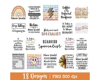 Behavior Specialist png, Bundle, ABA png, BCBA png, RBT png, Shirt png, Retro, Leopard, Sublimation Design.