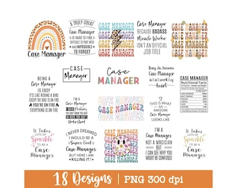 Case Manager png, Bundle, Case Manager Shirt png, Case Management png, 18 Design, Sparkle, Retro, Leopard, Floral, Sublimation Design.