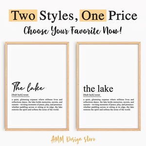 Lake Definition print, Lake house gift, Lake house decor, Printable wall art for lake house, Lake life sign, Wall art, Digital download