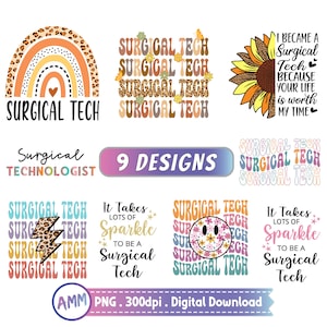 Surgical Tech png, surgical technician png, Surgical Tech Shirt design, 9 designs, Retro Surgical Tech, sublimation design, Instant Download