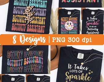 Activity Assistant png, Bundle, Activity Assistant shirt png, Sparkle, Retro, Leopard, Activity Assistant Sublimation Design.