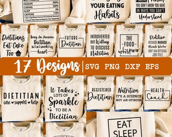 Dietitian SVG, RD svg, Dietitian bundle svg, Nutritionist svg, 17 Designs, Dietary svg, Dietitian png, Appreciation svg, Eps, Dxf, Png