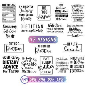 Dietitian SVG, RD svg, Dietitian bundle svg, Nutritionist svg, 17 Designs, Dietary svg, Dietitian png, Appreciation svg, Eps, Dxf, Png