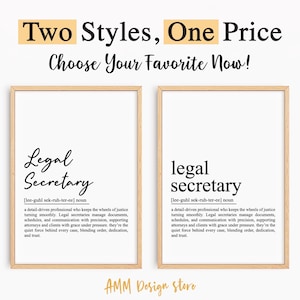 Legal Secretary Definition Print, Legal Secretary Gift, Legal Assistant gift, Law Office printable wall art, Office Decor, pdf, JPEG, Png