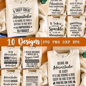 Administrador svg, Pacote de Administrador svg, Administrador svg, Escritório svg, 10 Designs, Dia do Administrador, Agradecimento svg, Eps, Dxf, Png