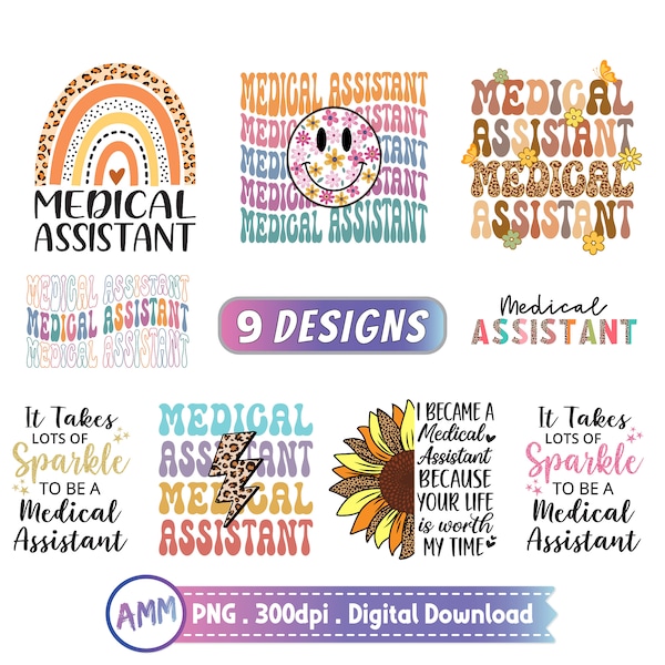 Medical Assistant png, MA png Design, Bundle, Medical Assistant Sublimation Design, Shirt Designs, Medical Assistant day, Instant Download.