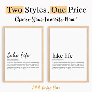 Lake Life Definition Print, Lake house gift, Lake house sign, Printable wall art for lake house, Lake House Wall Art, Digital download