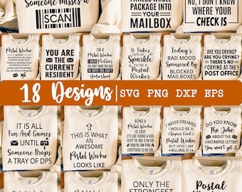 Postal Worker svg, Bundle svg, Post Office svg, Postman svg, Post Office svg, 18 Mail Carrier Svg, Cut file, Png, Dxf, Eps