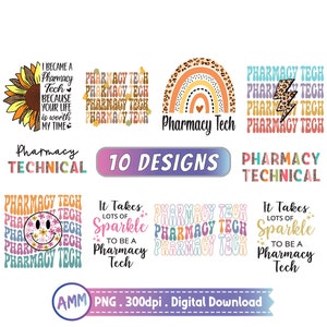 Pharmacy Tech png, Pharmacy Technician png, Bundle png, Pharmacy png, 10 designs, Retro Pharmacy Tech, sublimation design, Instant Download