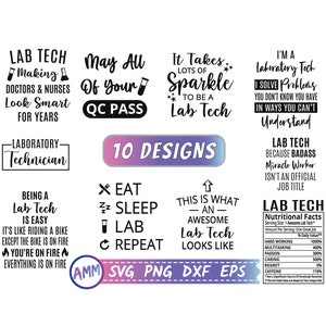 Lab Tech svg, Lab Tech Bundle svg, 10 Designs Laboratory Technician svg, Laboratory Tech svg, laboratoire, Appreciation Svg ,Eps, Dxf, Png