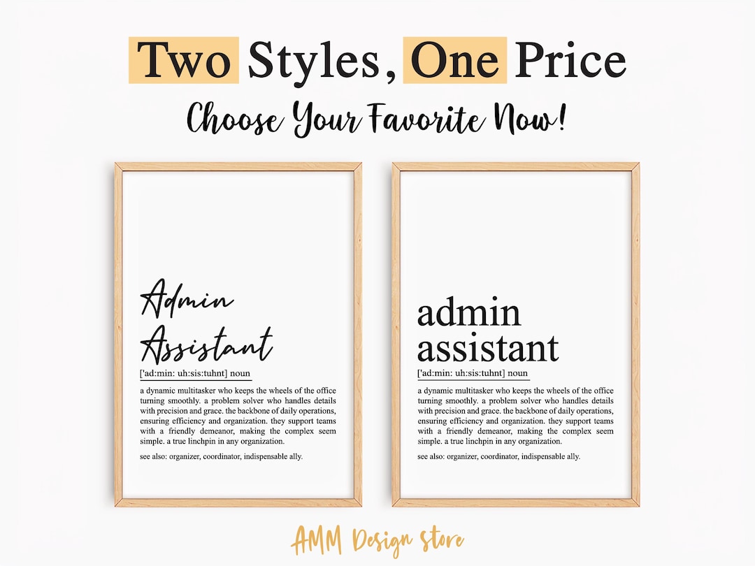 Admin Assistant Definition Print, Admin Assistant Gift, Admin Assistant ...