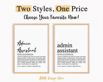Admin Assistant definition print, Admin Assistant gift, Admin Assistant wall art, Appreciation PDF, JPEG, PNG.