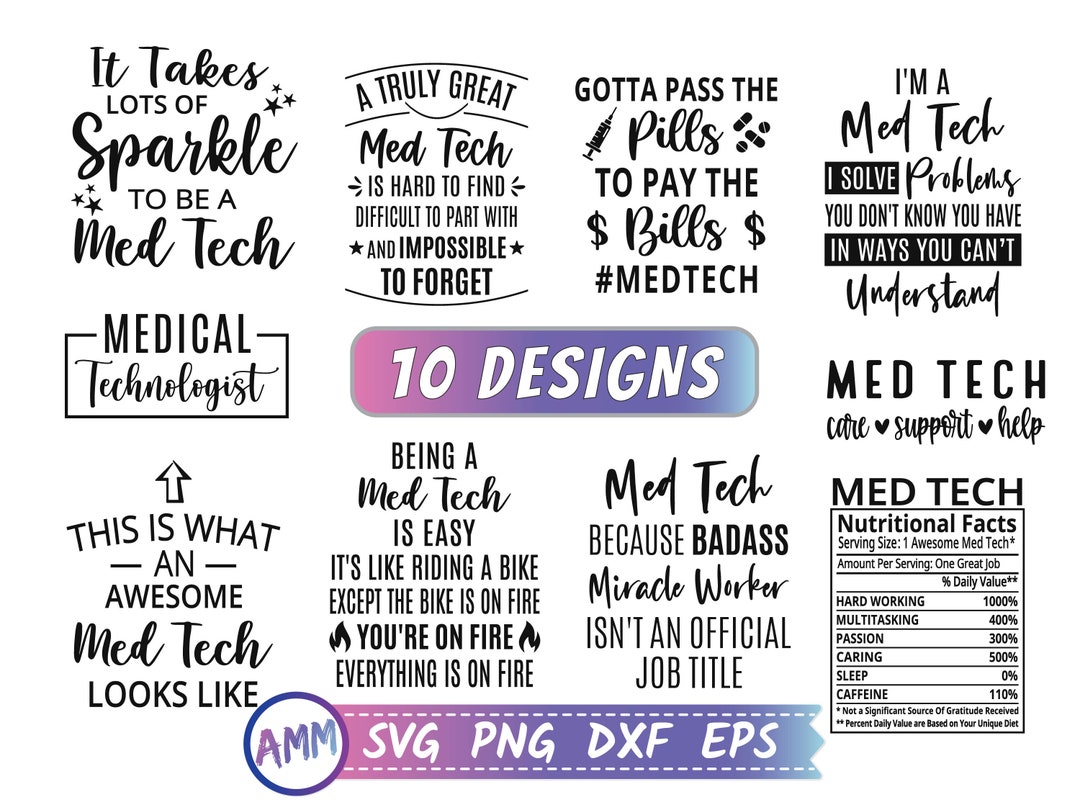 Med Tech SVG Med Tech Bundle Svg 10 Designs Medical Etsy