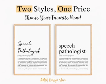 Logopediste definitie print, logopedist cadeau, SLP geschenken, logopedist kunst aan de muur, pdf, jpeg, png.